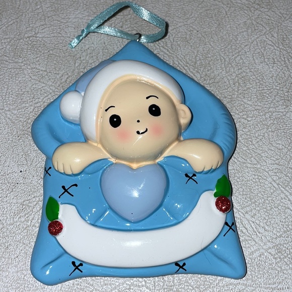 Baby boys Christmas ornament nwt can be personalized - Picture 2 of 2
